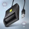 Axagon CRE-SM3N USB-A Smart-kaardi/ID-kaardi lameluger, USB 2.0, 1,3 m, must, 57 g