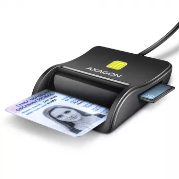 Axagon CRE-SM3SD USB nutikaardi ja SD/microSD/SIM lameda nutikaardi lugeja siseruumidesse USB 2.0 must