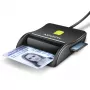 Axagon CRE-SM3SD USB nutikaardi ja SD/microSD/SIM lameda nutikaardi lugeja siseruumidesse USB 2.0 must