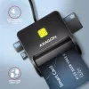 Axagon CRE-SM3SD USB nutikaardi ja SD/microSD/SIM lameda nutikaardi lugeja siseruumidesse USB 2.0 must