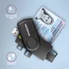 Axagon CRE-SMP2A USB nutikaardi ja SD/microSD/SIM PocketReader lugeja siseruumides USB Type-A/USB Type-C must