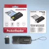 Axagon CRE-SMP2A USB nutikaardi ja SD/microSD/SIM PocketReader lugeja siseruumides USB Type-A/USB Type-C must