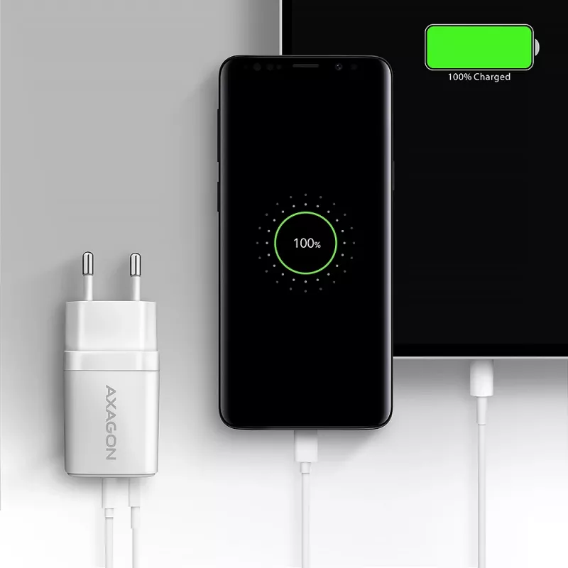 Laadija Axagon ACU-PQ30W QC3.0 30W USB-C Valge