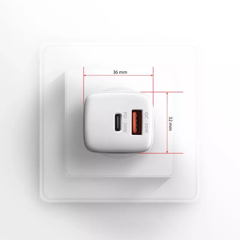 Laadija Axagon ACU-PQ30W QC3.0 30W USB-C Valge