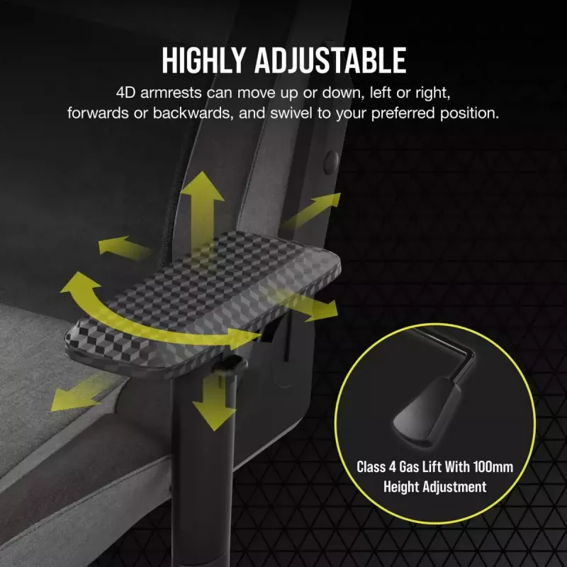 Universaalne mängutool Corsair T3 RUSH 2023 polsterdatud istmega Antratsiithall