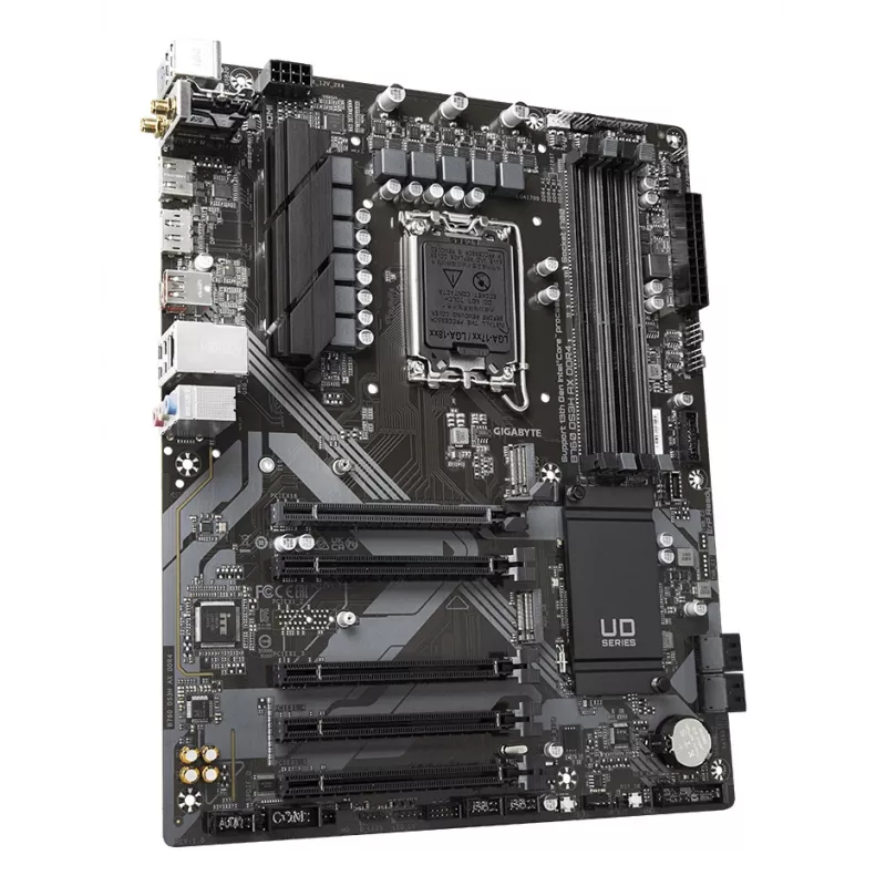 GIGABYTE B760 DS3H AX DDR4 emaplaat – toetab Intel Core 14. põlvkonna protsessoreid, 8+2+1 faasi digitaalne VRM, kuni 5333 MHz DDR4 (OC), 2xPCIe 4.0 M.2, Wi-Fi 6E, GbE LAN, USB 3.2 Gen 2