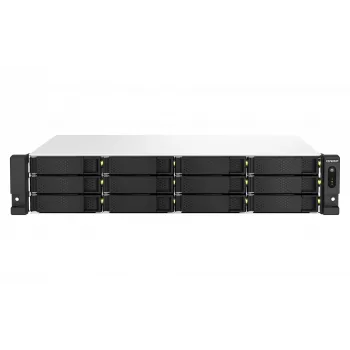 QNAP TS-1264U-RP NAS Rack (2U) Intel® Celeron® 8 GB DDR4 0 TB QNAP QTS Alumiinium, Must