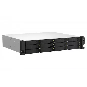 QNAP TS-1264U-RP NAS Rack (2U) Intel® Celeron® 8 GB DDR4 0 TB QNAP QTS Alumiinium, Must