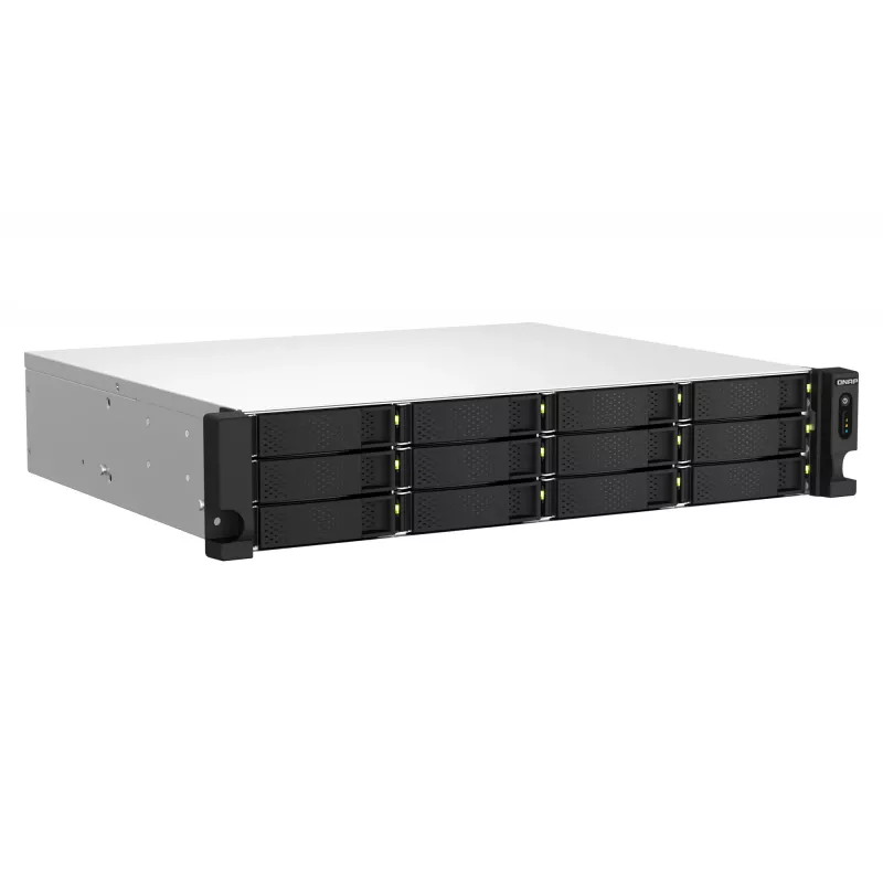 QNAP TS-1264U-RP NAS Rack (2U) Intel® Celeron® 8 GB DDR4 0 TB QNAP QTS Alumiinium, Must