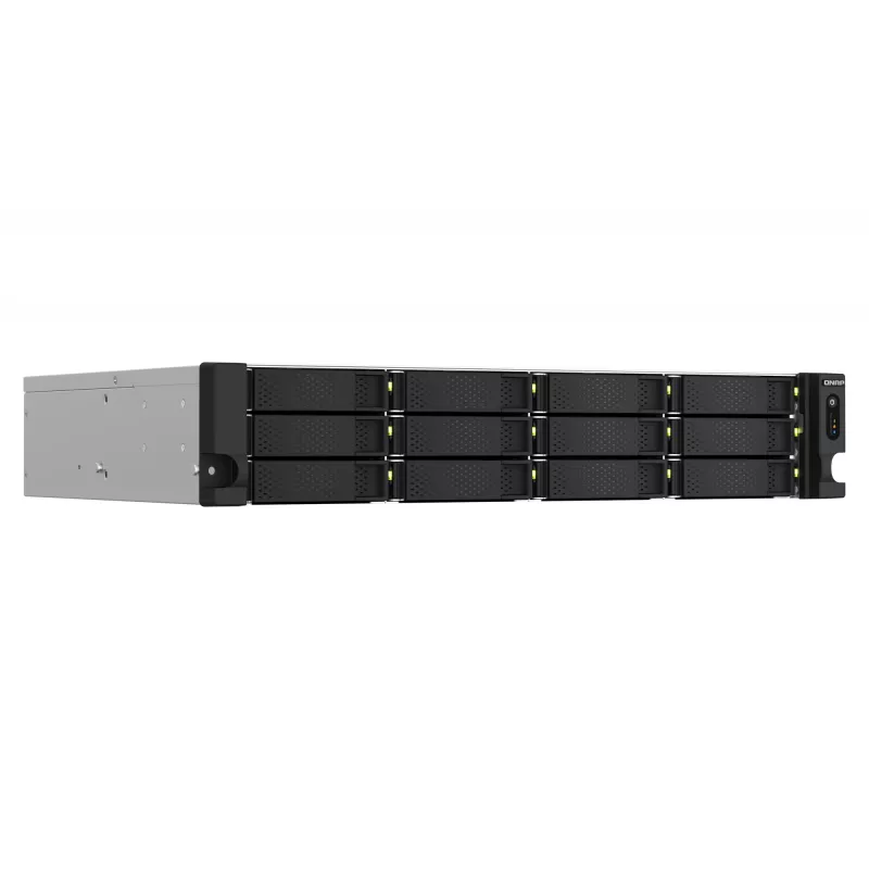 QNAP TS-1264U-RP NAS Rack (2U) Intel® Celeron® 8 GB DDR4 0 TB QNAP QTS Alumiinium, Must