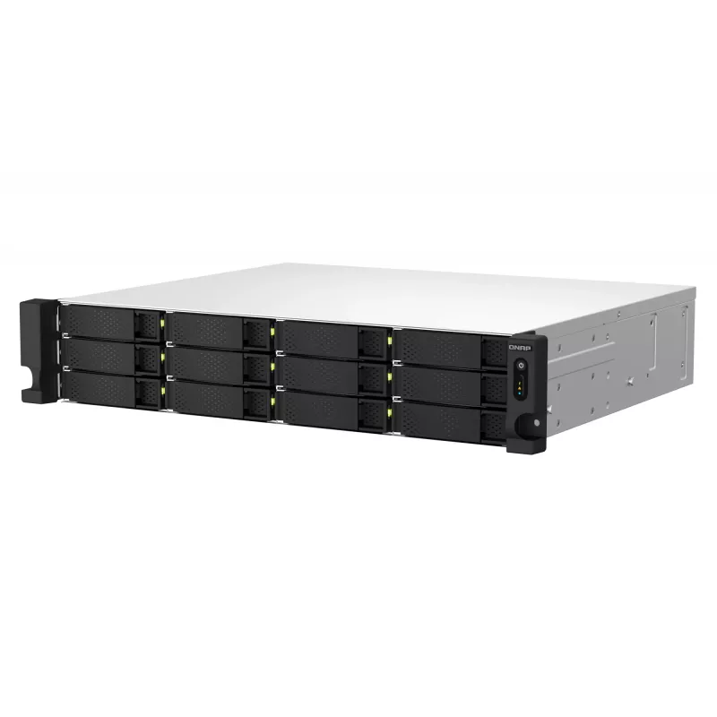 QNAP TS-1264U-RP NAS Rack (2U) Intel® Celeron® 8 GB DDR4 0 TB QNAP QTS Alumiinium, Must