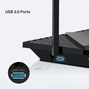 TP-Link Archer AX5400 Multi-Gigabit WiFi 6 ruuter, Wi-Fi 6 (802.11ax), kaheribaline (2,4 GHz / 5 GHz), Ethernet LAN, must, laua-/postiruuter