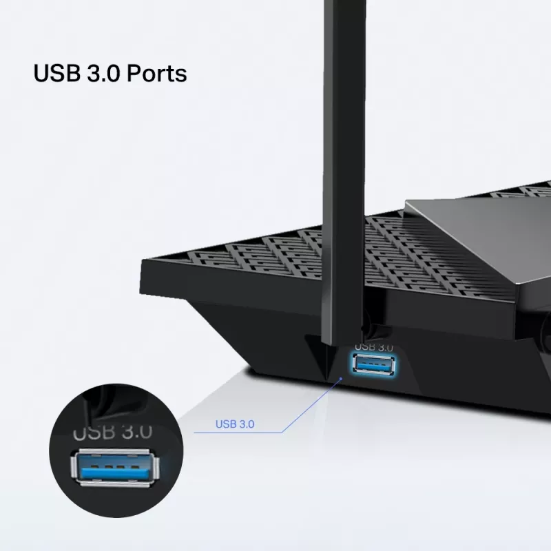 TP-Link Archer AX5400 Multi-Gigabit WiFi 6 ruuter, Wi-Fi 6 (802.11ax), kaheribaline (2,4 GHz / 5 GHz), Ethernet LAN, must, laua-/postiruuter