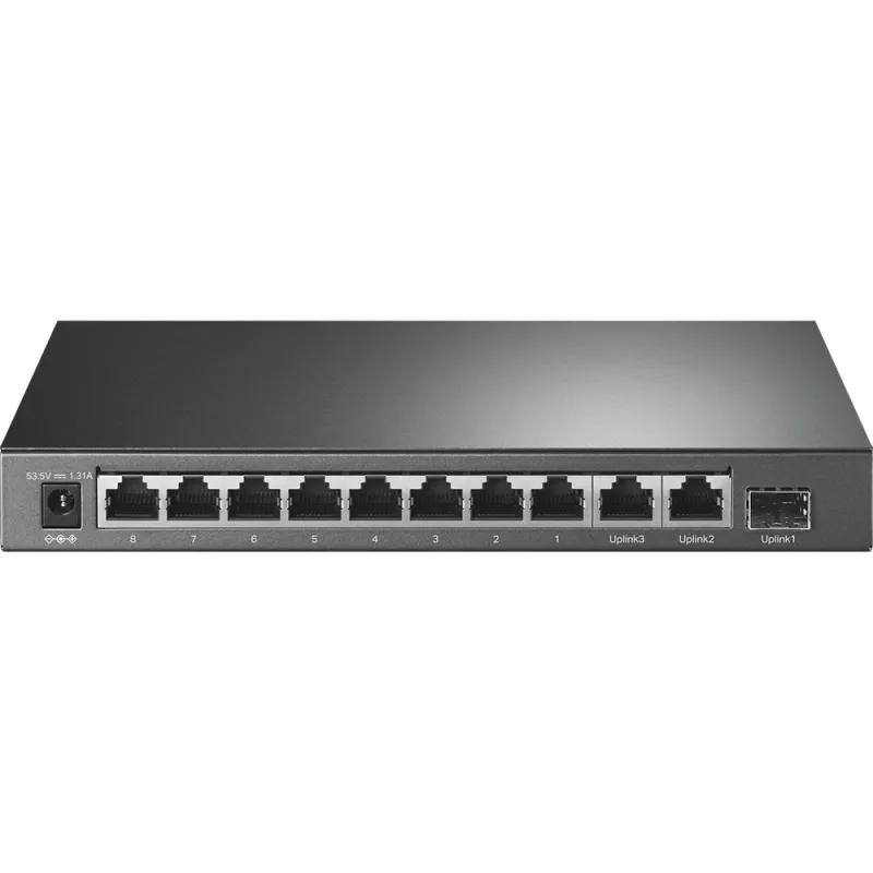 TP-Link 8-pordiline 10/100 Mbit/s + 3-pordiline Gigabit lauaarvuti kommutaator 8-pordilise PoE+-ga