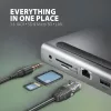 Dokkimisjaam Axagon HMC-4KX3 USB-C 5Gbps jaotur, 3x USB-A, 2x HDMI, DP, RJ-45, SD/microSD, heli, PD 100W, kaabel 40cm