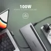 Dokkimisjaam Axagon HMC-4KX3 USB-C 5Gbps jaotur, 3x USB-A, 2x HDMI, DP, RJ-45, SD/microSD, heli, PD 100W, kaabel 40cm