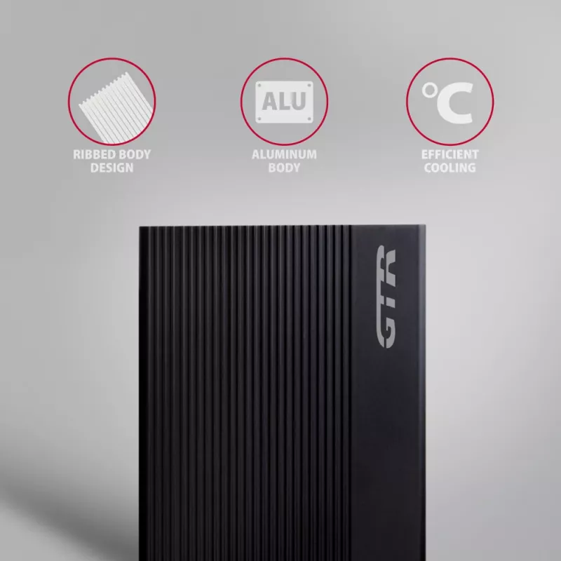 Axagon EE35-GTR USB-C 5Gbps - SATA 6G, 3.5 RIBBED box MUST - USB Typ C HDD korpus 3.5 tolli