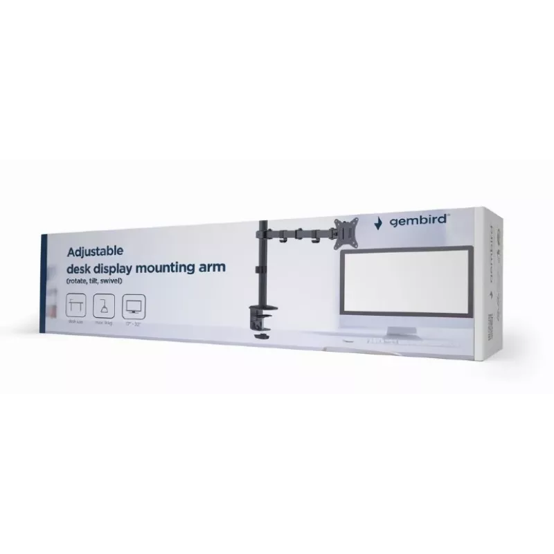Monitorikinnitusklamber GEMBIRD MA-D1-01 17–32-tollistele ekraanidele, VESA 75×75–100×100, kuni 9 kg, must
