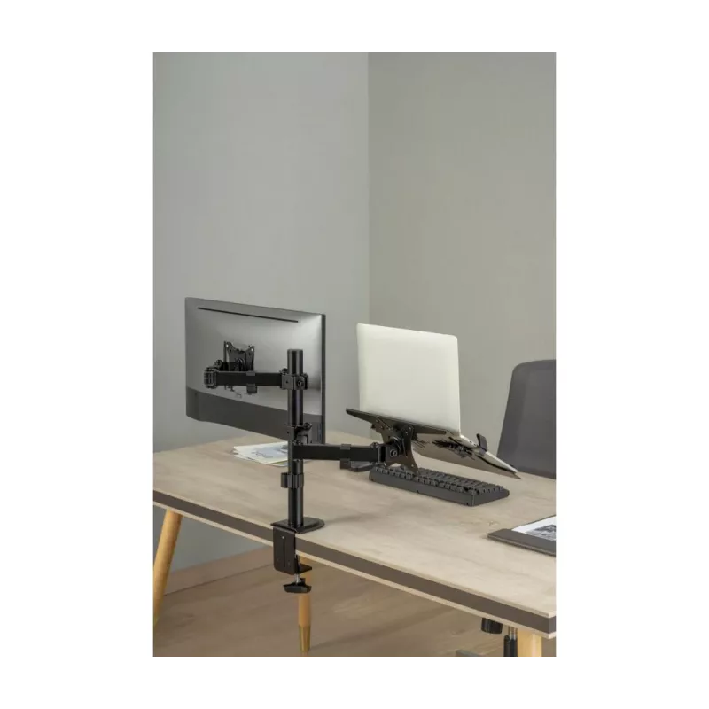 Monitorialus Gembird MA-DA-03 kuni 32-tollistele ekraanidele, lauaklambri/läbiviiguga, kahe käega, VESA 75x75–100x100, must