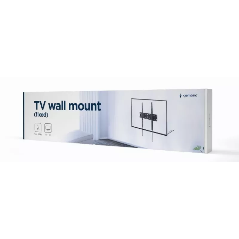 TV-kinnitus Gembird WM-55F-02 must, 32–55-tollistele ekraanidele, maksimaalne kandevõime 40 kg, VESA 200x200–400x400, õhuke 2,5 cm