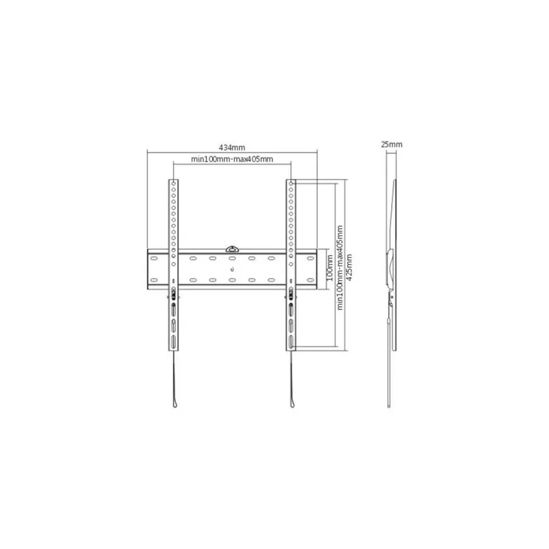 TV-kinnitus Gembird WM-55F-02 must, 32–55-tollistele ekraanidele, maksimaalne kandevõime 40 kg, VESA 200x200–400x400, õhuke 2,5 cm