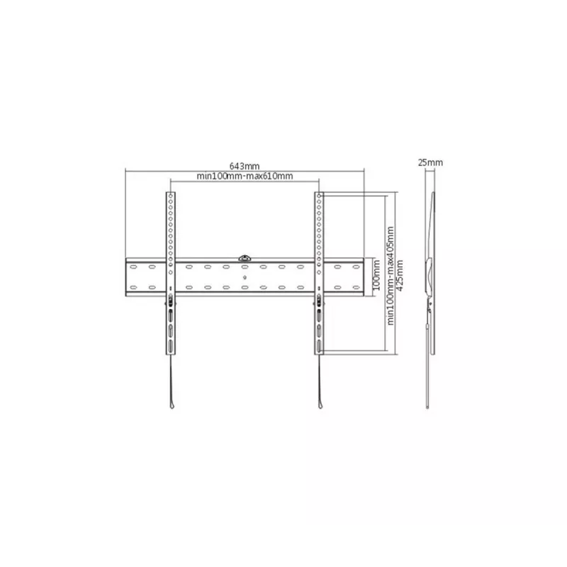 TV-kinnitus Gembird WM-70F-01 must 37 tolli kuni 70 tolli teleritele, 40 kg, VESA 200x200–600x400, 2,5 cm õhuke
