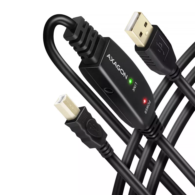 Axagon ADR-215B USB 2.0 A-M -> B-M aktiivne ühendus-/repiterkaabel 15 m