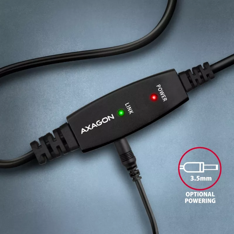 Axagon ADR-215B USB 2.0 A-M -> B-M aktiivne ühendus-/repiterkaabel 15 m