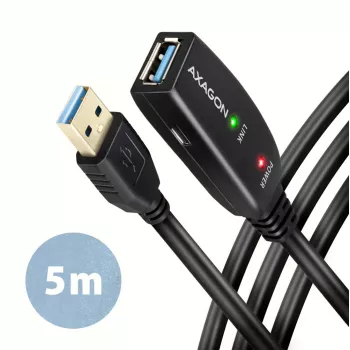 Axagon ADR-305 USB 3.2 Gen 1 A-M -> A-F aktiivne pikendus-/repiterkaabel 5 m