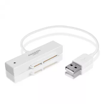 Axagon ADSA-1S USB 2.0 - 2,5-tolline HDD SATA, HDD/SSD korpus, 2,5 tolli, Serial ATA, Serial ATA II, Serial ATA III, 0,48 Gbit/s, USB-ühendus, Valge