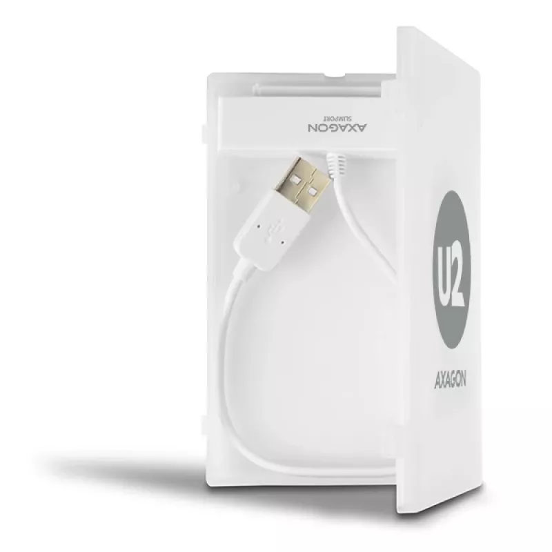 Axagon ADSA-1S USB 2.0 - 2,5-tolline HDD SATA, HDD/SSD korpus, 2,5 tolli, Serial ATA, Serial ATA II, Serial ATA III, 0,48 Gbit/s, USB-ühendus, Valge