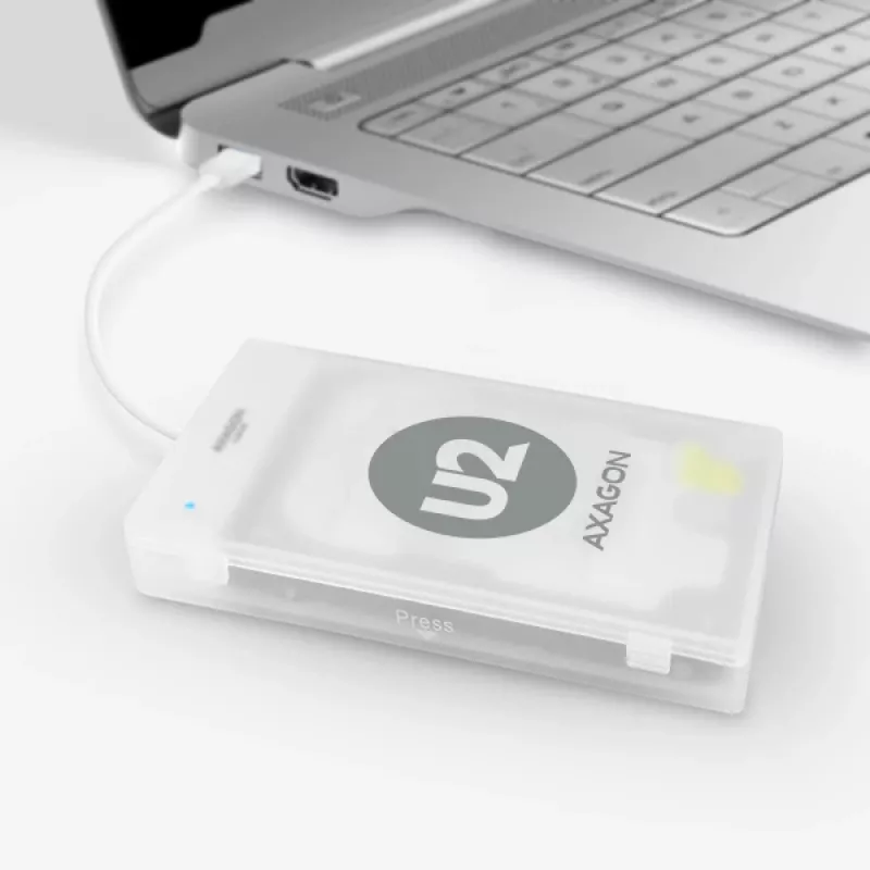 Axagon ADSA-1S USB 2.0 - 2,5-tolline HDD SATA, HDD/SSD korpus, 2,5 tolli, Serial ATA, Serial ATA II, Serial ATA III, 0,48 Gbit/s, USB-ühendus, Valge