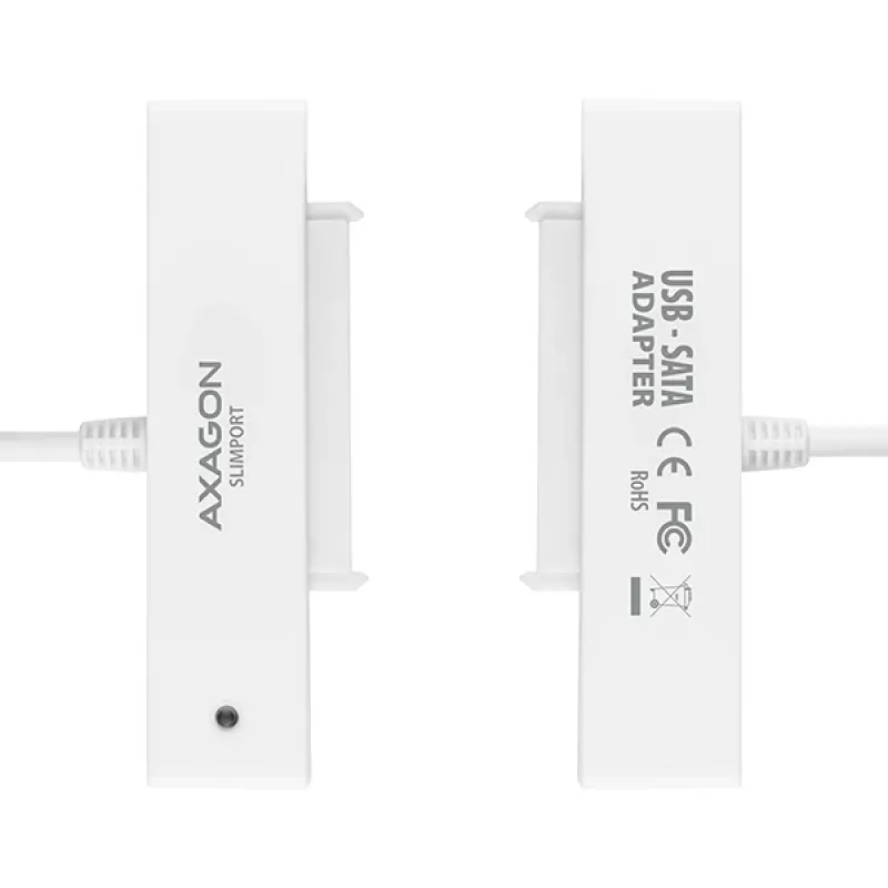 Axagon ADSA-1S USB 2.0 - 2,5-tolline HDD SATA, HDD/SSD korpus, 2,5 tolli, Serial ATA, Serial ATA II, Serial ATA III, 0,48 Gbit/s, USB-ühendus, Valge