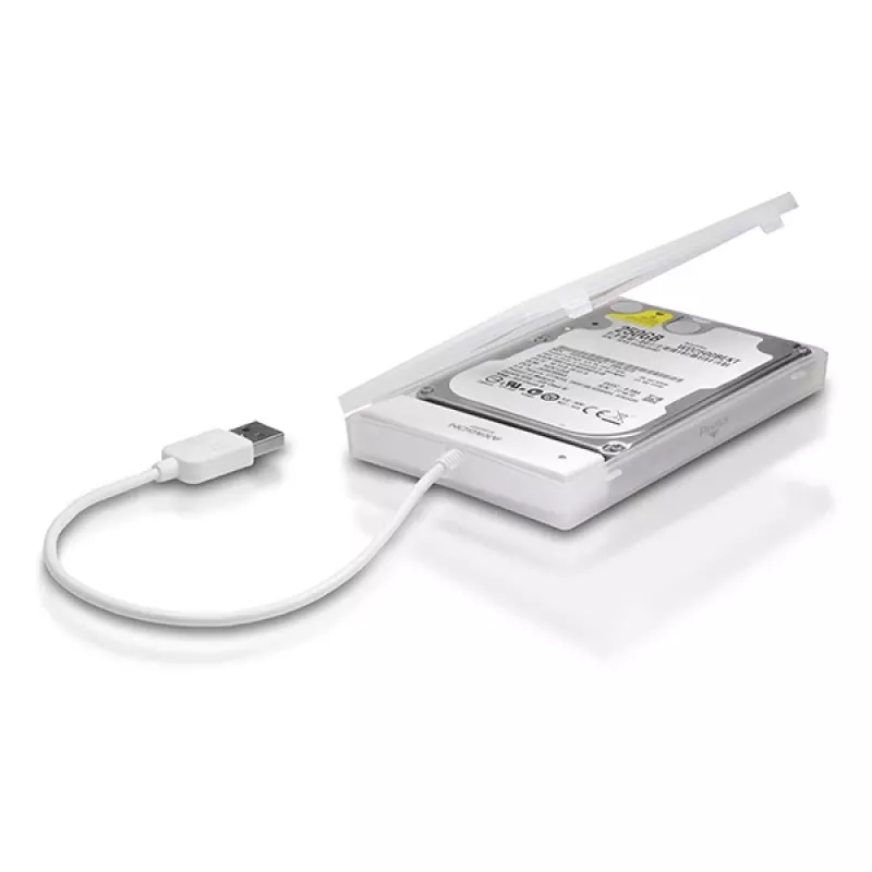 Axagon ADSA-1S USB 2.0 - 2,5-tolline HDD SATA, HDD/SSD korpus, 2,5 tolli, Serial ATA, Serial ATA II, Serial ATA III, 0,48 Gbit/s, USB-ühendus, Valge
