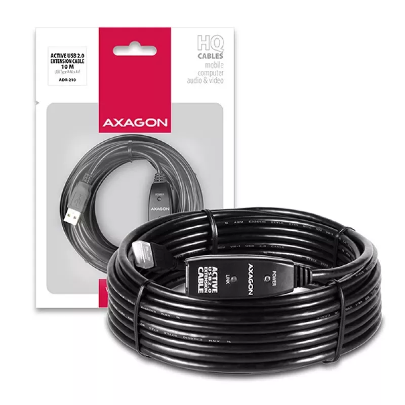 Axagon ADR-210 USB 2.0 A-M -> A-F aktiivne pikendus-/repiterkaabel 10 m