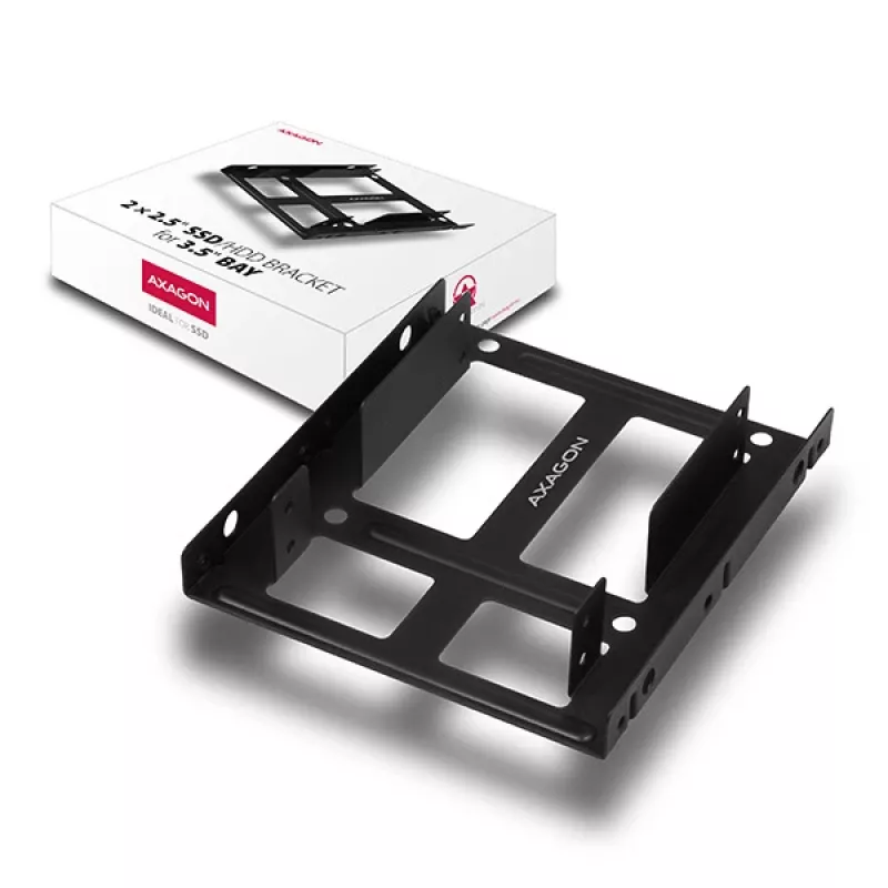 Axagon RHD-225 METALLKLAMBER kahe 2,5-tollise HDD/SSD paigaldamiseks 3,5-tollisesse pesasse, ventilaatori kinnituskoht
