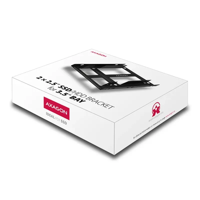 Axagon RHD-225 METALLKLAMBER kahe 2,5-tollise HDD/SSD paigaldamiseks 3,5-tollisesse pesasse, ventilaatori kinnituskoht