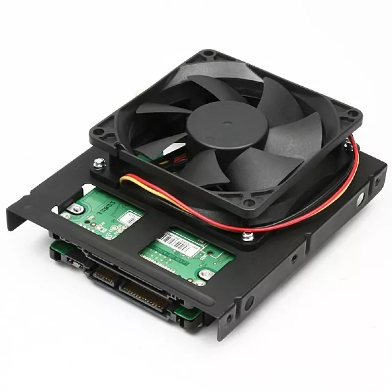 Axagon RHD-225 METALLKLAMBER kahe 2,5-tollise HDD/SSD paigaldamiseks 3,5-tollisesse pesasse, ventilaatori kinnituskoht