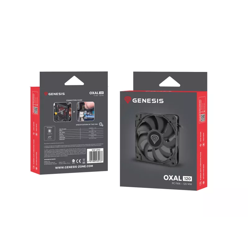 GENESIS Oxal 120 Computer case Fan 12 cm Must 1 tk