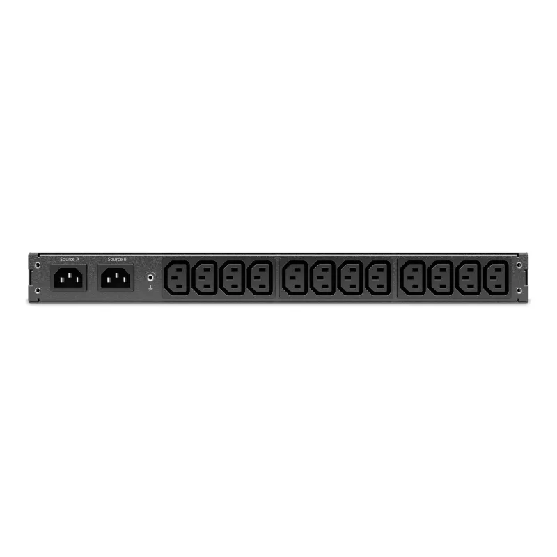 APC Netshelter Rack automaatne ümberlüliti, 1U, 10A, 230V, C14 SISEND, 12 C13 VÄLJUND, 50/60Hz