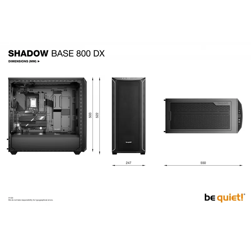 Arvuti korpus be quiet! Shadow Base 800 DX Midi Tower Must