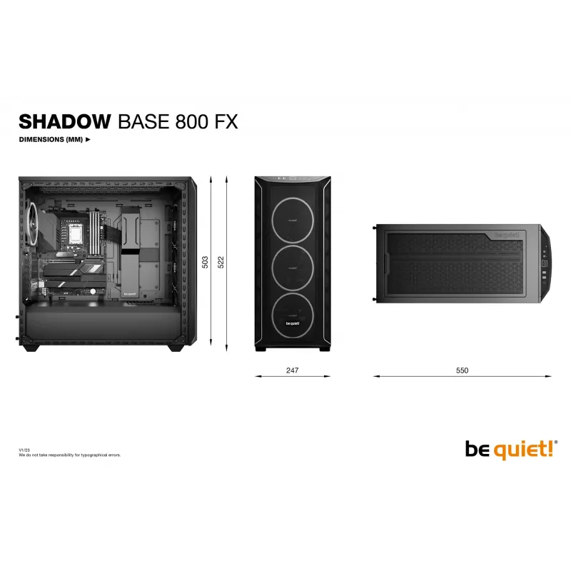Arvuti korpus be quiet! Shadow Base 800 FX Midi Tower Must