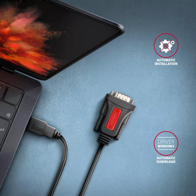 Axagon ADS-1PSN USB-A 2.0 - jada RS-232 DB9-M Prolific adapteri kaabel 1,5 m