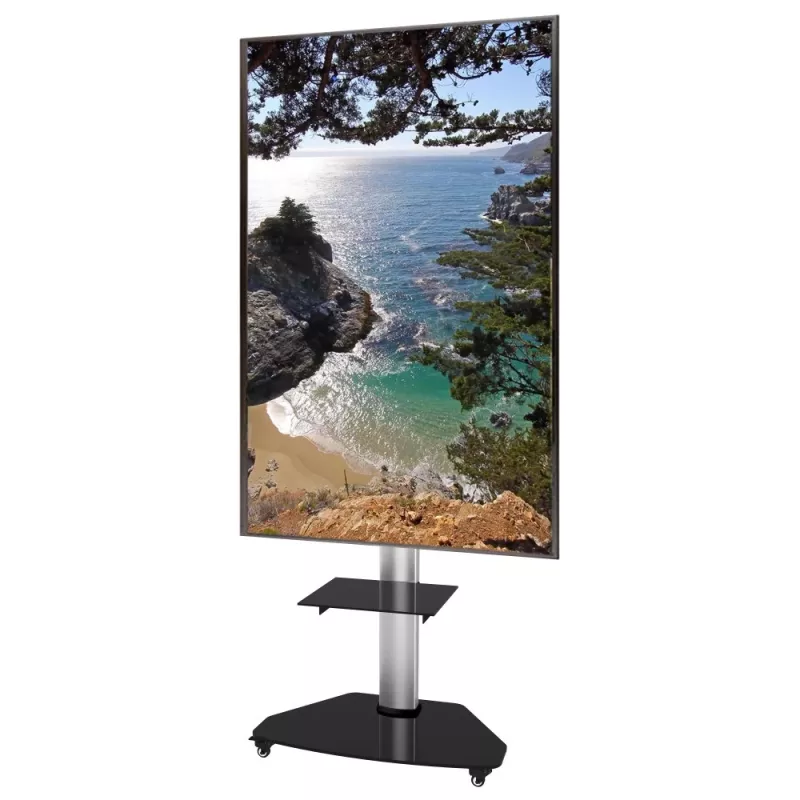 Techly põrandaalus riiuliga kärul telerile LCD/LED/Plasma 37-70 tolli hõbedane