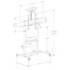 Multimeediakäru TECHLY ICA-TR230 Must lameekraanile kuni 110 tolli, VESA 900x600, kõrgus 1850 mm, koormus 120 kg