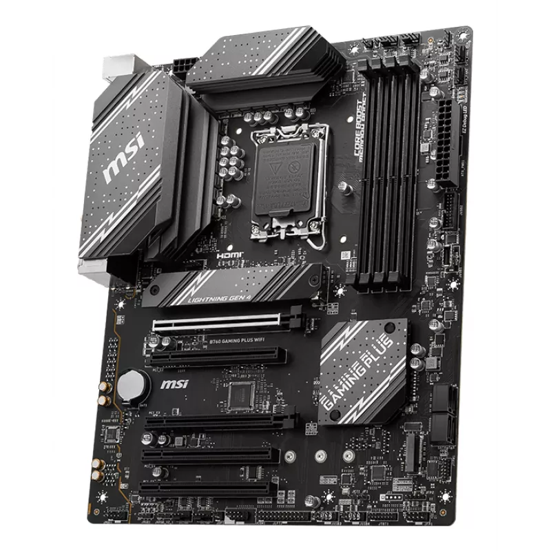 Emaplaat MSI B760 GAMING PLUS WIFI — Intel B760, LGA 1700, ATX, DDR5, 4 DIMM, Wi‑Fi 6E, 2.5Gb LAN