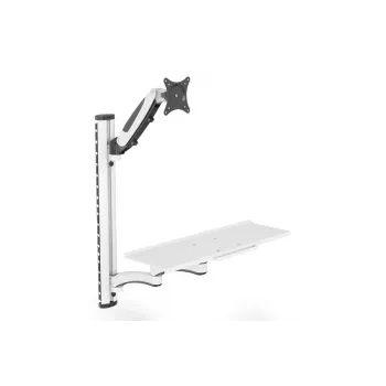DIGITUS tööjaama (monitor, klaviatuur, hiir) seinakinnitus 32 inch, 8 kg, VESA 75x75/100x100, valge/must