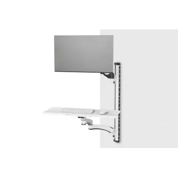 DIGITUS tööjaama (monitor, klaviatuur, hiir) seinakinnitus 32 inch, 8 kg, VESA 75x75/100x100, valge/must