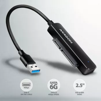 Axagon ADSA-FP2A liidesekaart USB 3.2 Gen 1 SATA isane must