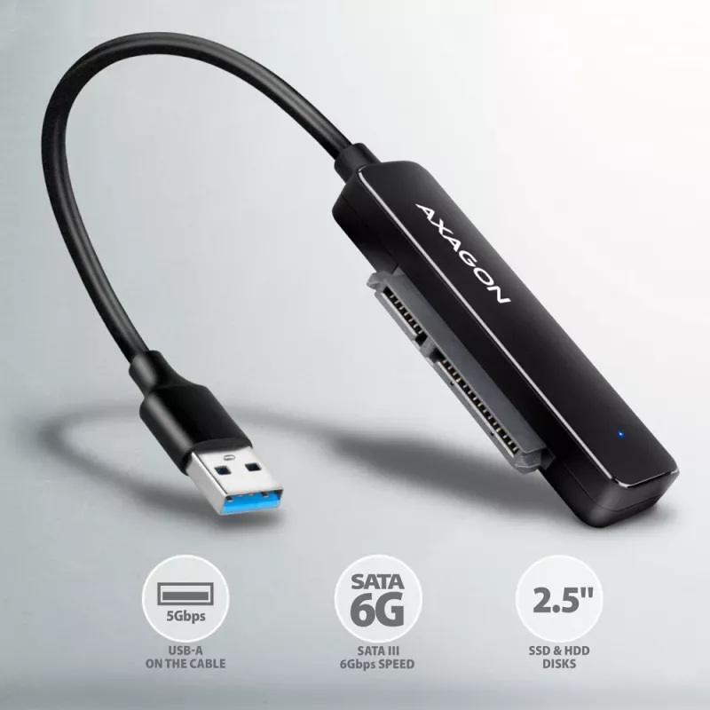 Axagon ADSA-FP2A liidesekaart USB 3.2 Gen 1 SATA isane must